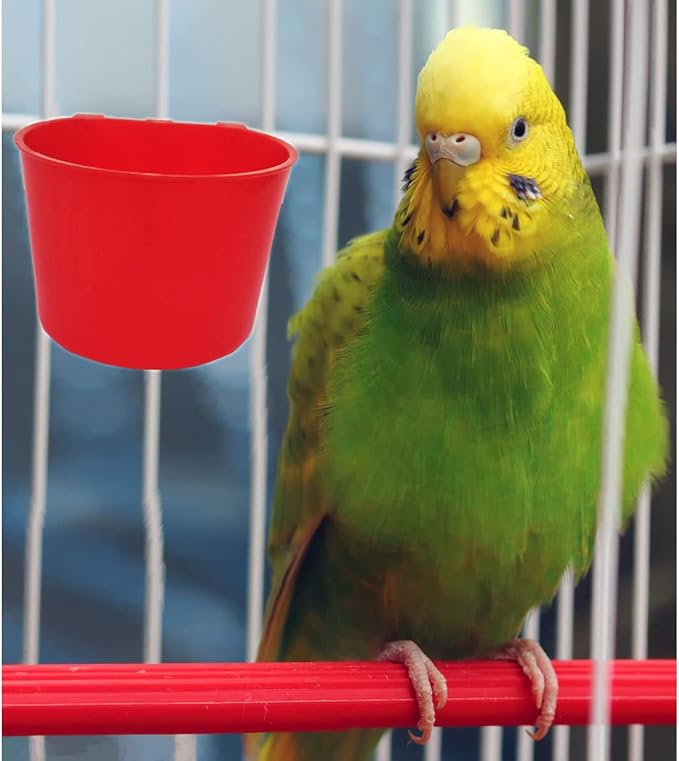 Pack of 40 Cage Cups Birds Feeders Seed Bowl Chicken Feeding Watering Dish Rabbit Water Food Hanging Wire Cages Box 8 oz Coop Cups for Pet Parrot Parakeet Game Fowl Poultry Pigeon