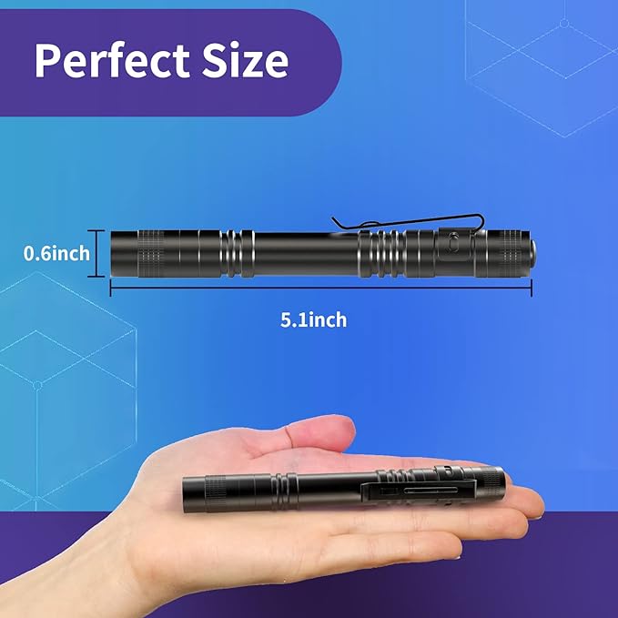 COSOOS UV Black Light Flashlight, 395nm Mini Pen Light with Clip, Waterproof Ultraviolet Flashlight for Leak, Pet Urine, Scorpion, Hotel Inspection, Dry Stain and Bed Bug.