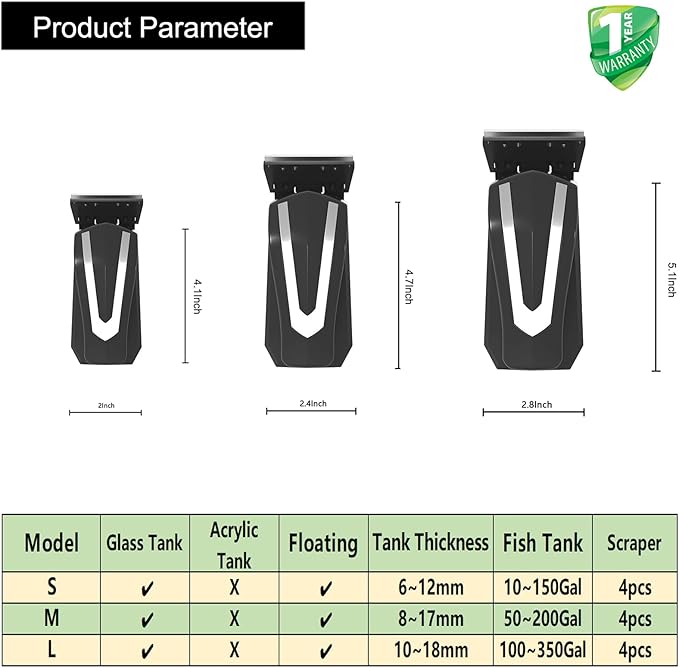 Carefree Fish Aquarium Super Strong Magnetic Cleaner for Glass Fish Tank Megnet Brush Algae Scrapers Floating