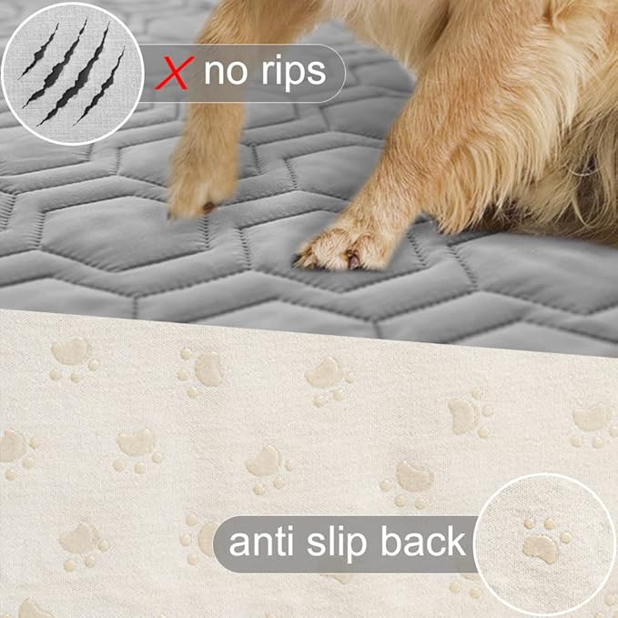 Waterproof & Non-Slip Dog Bed Cover and Pet Blanket Sofa Pet Bed Mat ，car Incontinence Mattress Protectors Furniture Couch Cover for Most Cats Dogs,Pets<52x82-Light Grey>