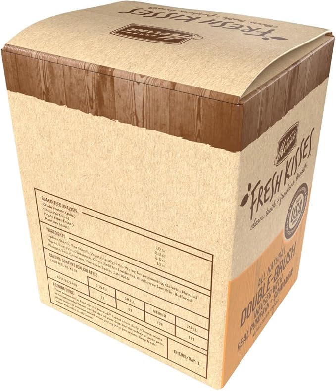Merrick Fresh Kisses Natural Dental Chews, Treats Infused with Pumpkin and Cinnamon for Tiny Dogs 5-15 Lbs - 2 lb. Box
