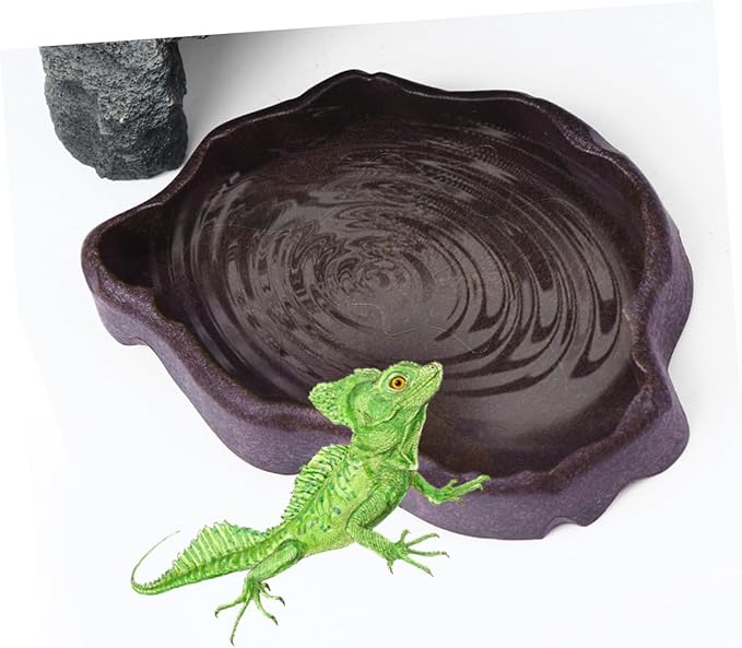 FOMIYES Reptile Bowl for Food and Water, Lizard Feeding Dish, Breeding Tray, Aquarium Crested Hermit Crab