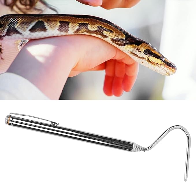 Collapsible Snake Hook 27" Stainless Steel Extensible Snake Catcher Capture Hook Snake Shaft Retractable Reptile Hook Portable Mini Snake Hook Snake Tongs and Snake & Reptile Hook Snake Catching