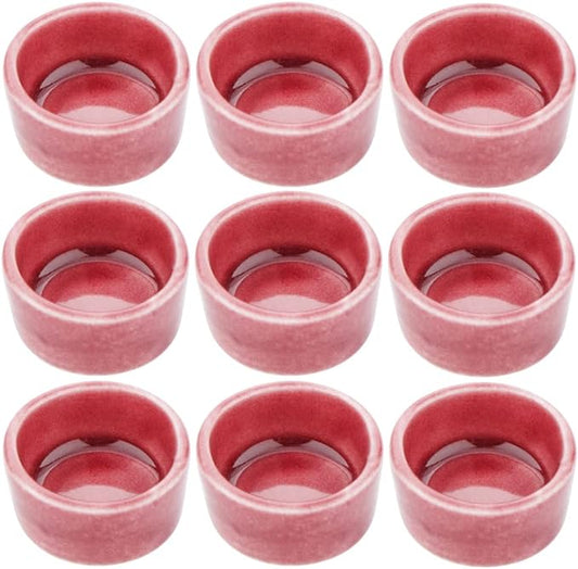 9 Pack Small Spider Ceramic Dish Tarantula Water Bowl Hermit Crab Millipede Terrarium Breeding Feeders (Brown)