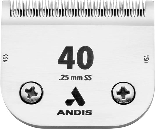 Andis CeramicEdge Carbon-Infused Steel Pet Clipper Blade, Size-40SS, 1/100-Inch Cut Length (64350)