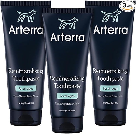 Remineralizing Dog Toothpaste – Vet-Grade, with Nano-Hydroxyapatite, Reverses Early-Stage Decay, Cleans Teeth, Removes Tartar, Freshens Breath by Arterra Pet Science, Plant-Based, Natural Flavor, 4oz