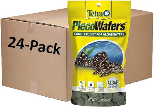 Tetra PlecoWafers Nutritionally Balanced Fish Food For Algae Eaters, 3.03 OZ (Pack of 24)