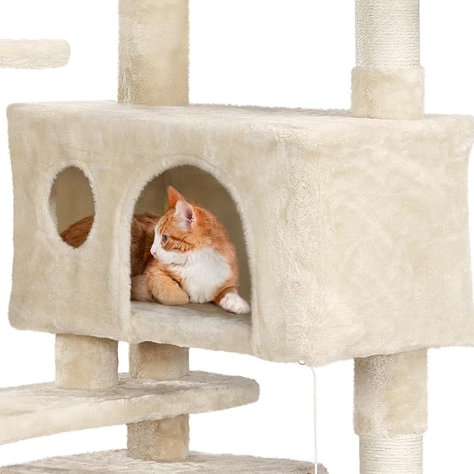 Yaheetech 54in Cat Tree Tower Condo Furniture Scratch Post for Kittens Pet House Play