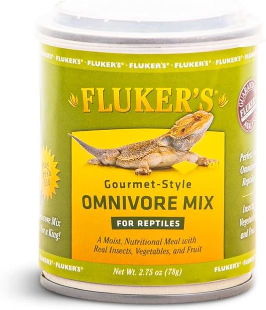 Fluker's Gourmet Canned Food for Reptiles, Fish, Birds and Small Animals, Omnivore Mix 1.2 oz