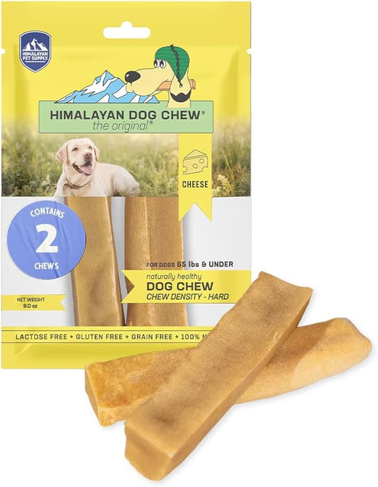 Himalayan Dog Chew Premium Yak Cheese Himalayan Dog Chews, Cheese, 2 XL/Large Treats, 3.3 oz, Dog Treats Large Breed, All Natural, Long Lasting Dog Chews for Aggressive Chewers, Dogs Under 65 lbs