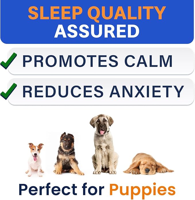 Bark&Spark Calming Melatonin for Dogs Sleep - 6mg Melatonin Chews for Small & Large Dogs Calm Aid - Calming Treats for Stress Anxiety Relief - Melatonin Chewable Pills & Tablets Puppies - Bacon