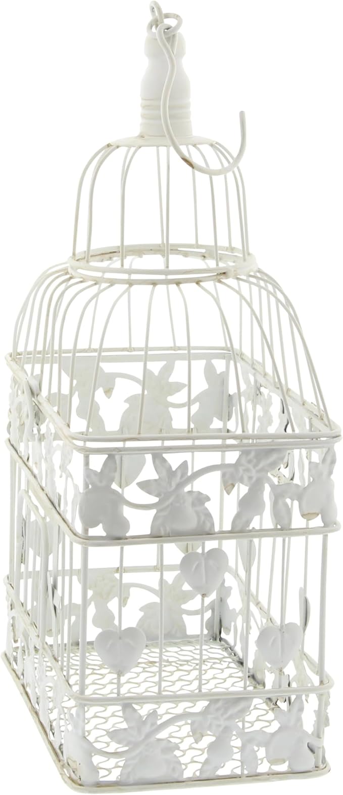 Deco 79 Vintage Metal Birdcage, 22", 15"H, White