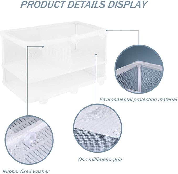 U R Fish Incubator Mesh U R Aquarium Breeding Hatchery Fish Tank Isolation U R Fish Breeder U R Young Fish Hatchery Incubator with Isolation Board (L)