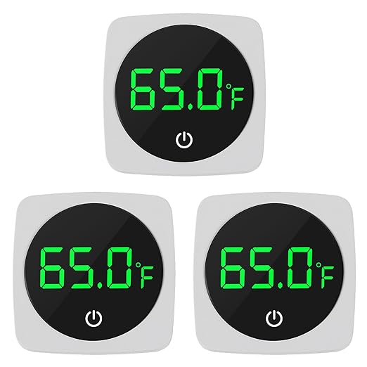 3Pcs Digital Aquarium Thermometer Fish Tank Digital LED Display Temperature ℉ Aquarium Temperature Sensor with LED Touch Screen for Aquarium Glass Containers Plant Reptile Turtle Tank