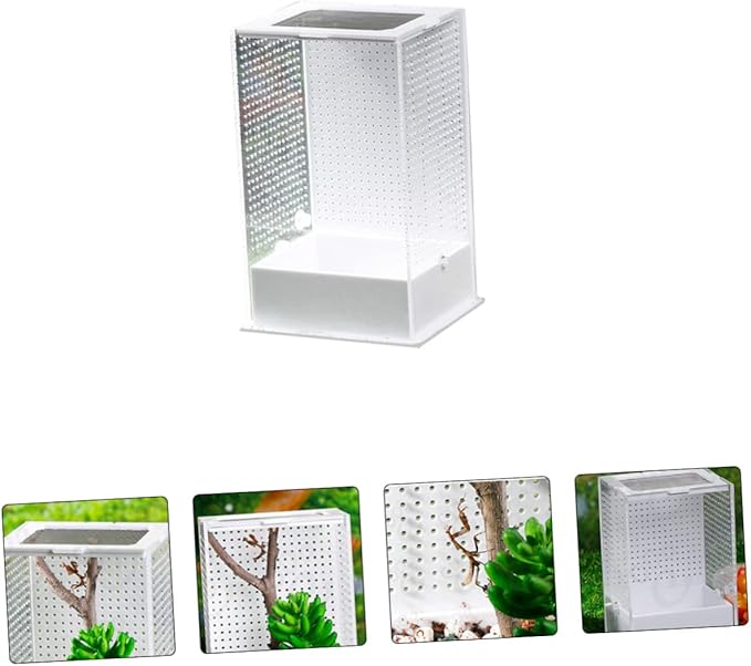 POPETPOP Reptichip 3 Pcs Villa Box Glass Containers Snail Terrarium Lizard Terrarium Lizard Reptile Container Shrimp Breeding Tank Snake Hatching Box White Acrylic Climbing Box Aquarium Reptisoil