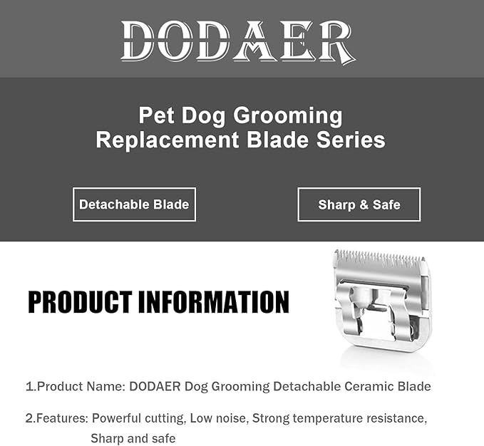 5/8HT Detachable Pet Dog Grooming Clipper Blades,Compatible with Andis,Oster A5,Wahl KM10 Series Clippers,Cut Length 5/8 inch,Made of Stainless Steel Blade