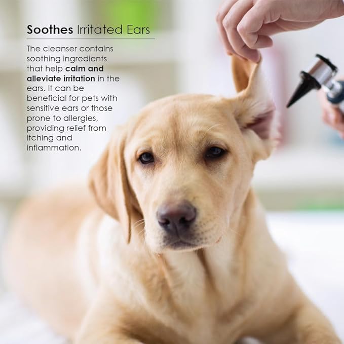 Ear Cleansing Solution for Dogs and Cats - Deodorize and Gently Clean - Anti-Irritant Formula with Neutral pH and Aloe Vera - Healthy Ears - 8 fl oz, 3-PACK