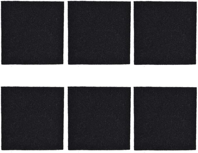 CFS – Pack of 6, Premium Universal Activated Carbon Pad for Hooded Cat Litter Boxes Replacement Filter – Fresh & Filtered Air – Carbon Air Filter Sheet – Black – 6.5" x 6"