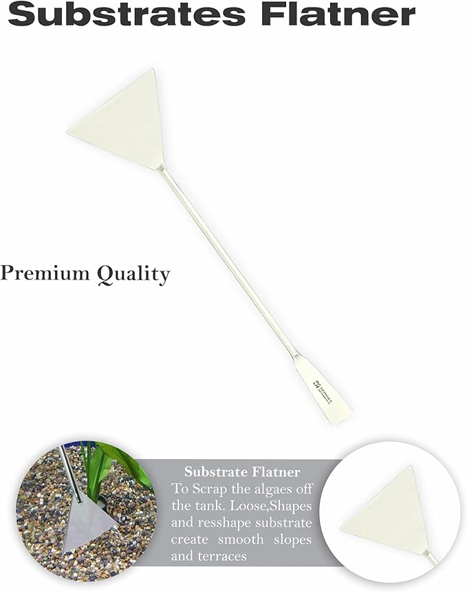 Dermax Aquascaping Equipment - Create Your Underwater Paradise Easily with Scissor Tweezer Spatula (Silver)
