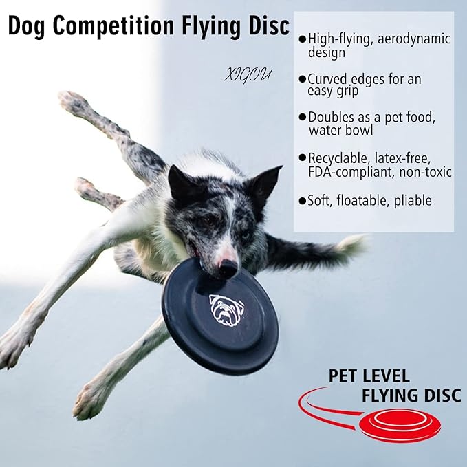 Dog Flying Disc, 3 Pcs Competition Dog Flyer Dog Toy, Soft Dog Flying Discs Indestructible Rubber Lightweight Flying Disc Dog Toy for Dogs - Floats On Water, Gentle On Teeth and Gums