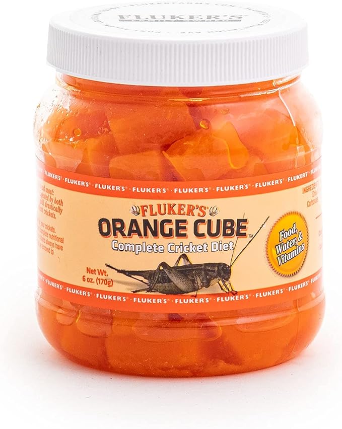 Fluker's Orange Cube Complete Cricket Diet, Gut Load Food for Feeder Insects and Live Crickets, Provides Vitamins, Minerals, and Hydration, 6 oz