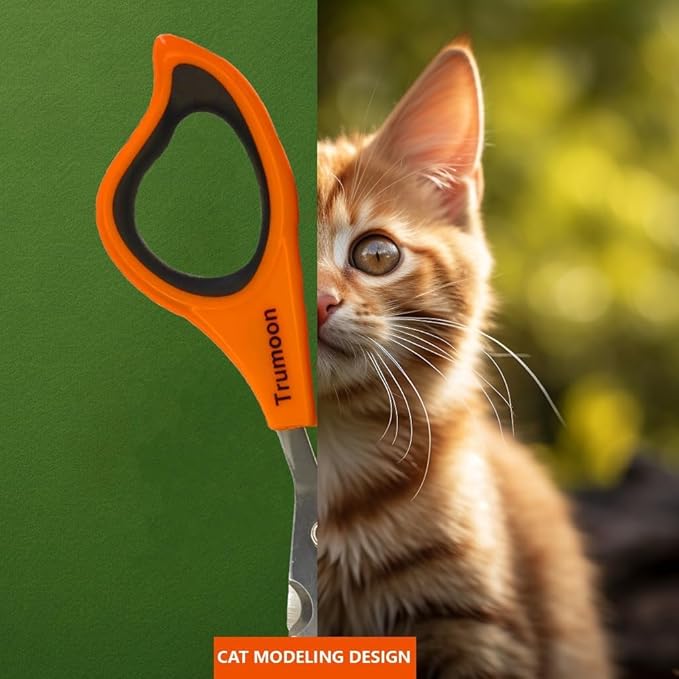 Easy Cat Claw Trimmers with Circular Guard- Avoid Over Cutting Meow Nail Clippers for Cats Who Like to Struggle - Professional Grooming Tool for Kitten Cat