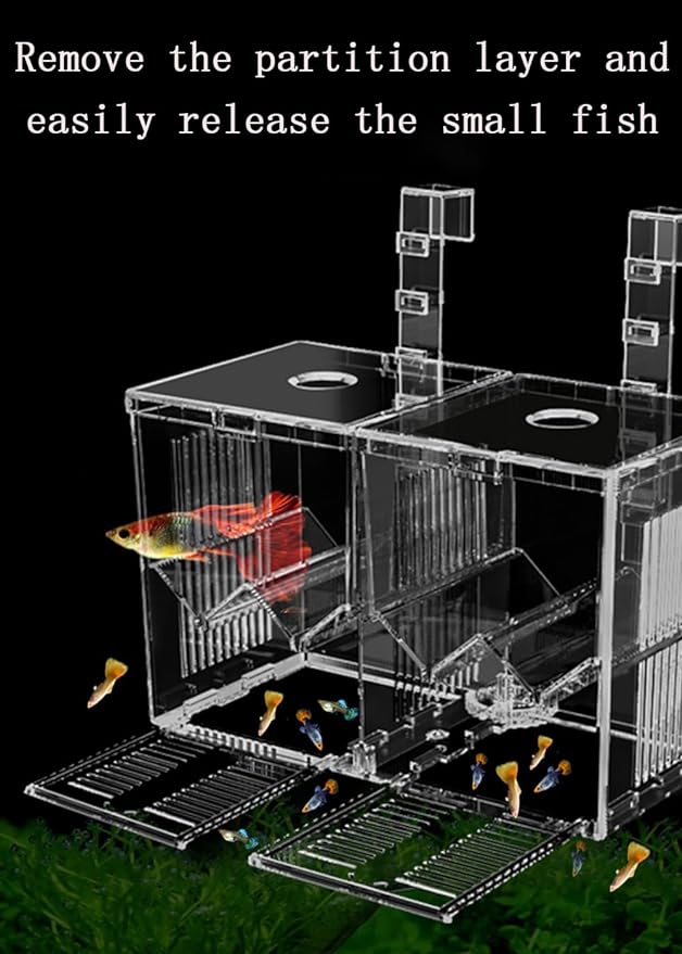 Aquarium Breeder Box, Acrylic Aquarium Breeder Box, Isolation Hatchery Feeding Boxes for Small Fish Fry Hatchery