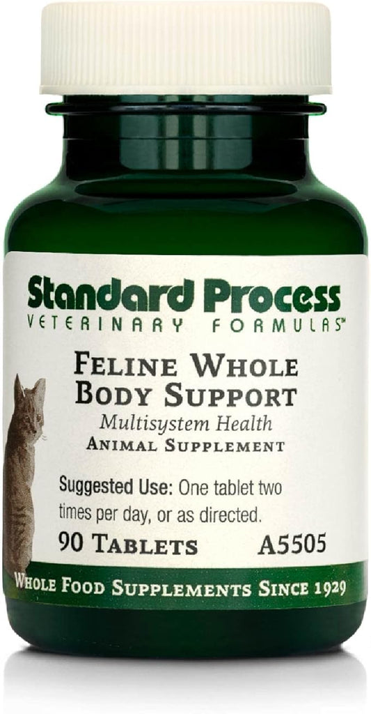 Standard Process Feline Whole Body Support - Nutritional Cat Supplement for Multisystem Support - Feline Daily Maintenance Supplement - 90 tablets