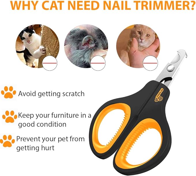 Cat Nail Clipper - Professional Cat Claw trimmer & Cat Claw Clipper - Cat Nail Trimmers Suits All Small Animals such as Dogs, Cats, Puppies, Kittens, Birds, Hedgehogs, ferrets, rabbits, hamsters ..