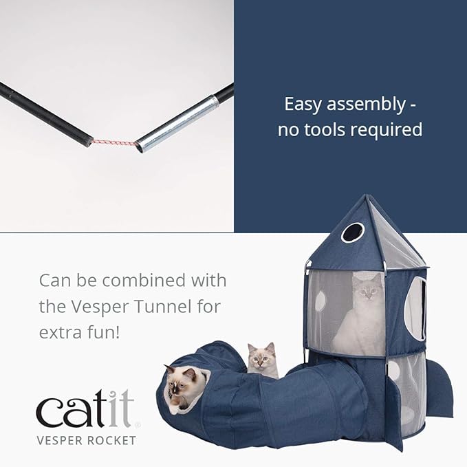 Catit Vesper Rocket Cat Tower, Blue, 42001