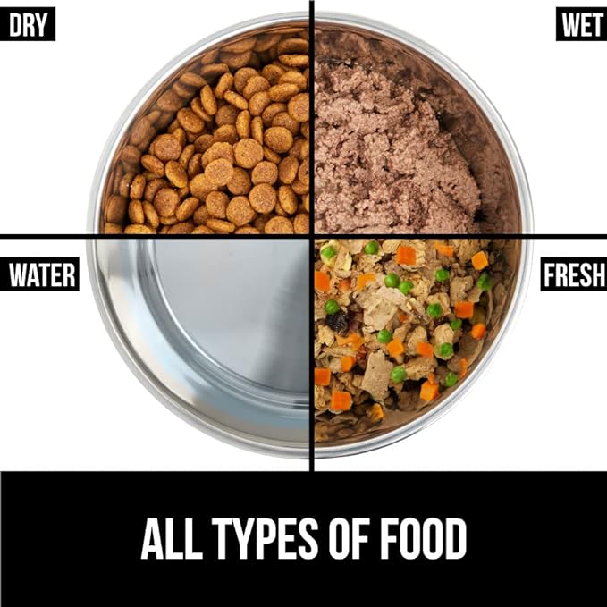 Gorilla Grip Stainless Steel Metal Dog Bowl Set of 2, Rubber Base, Heavy Duty Feeding Dishes, Food Grade BPA Free, Less Sliding, Quiet Pet Bowls for Cats and Dogs, Holds 6 Cups (48 fl oz), Lt Pink