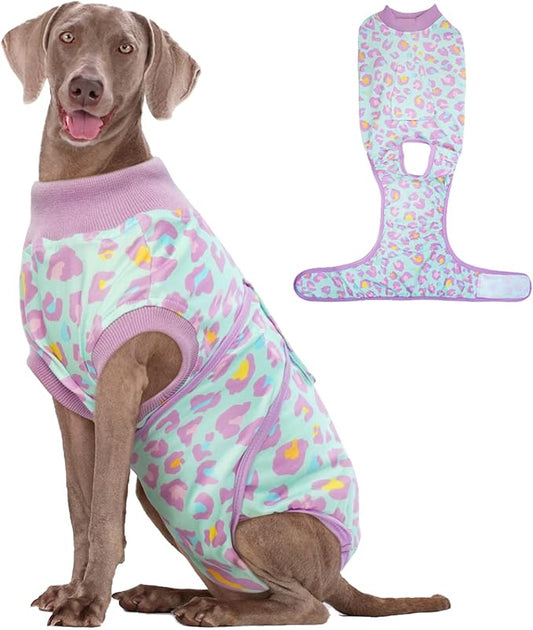 Kuoser Dog Surgery Suit, Surgical Onesie for Dogs Female Spay, Soft Dog Recovery Suit Male Neuter, Pet Abdominal Surgery Shirt Dog Body Suits After Surgery Wear, Anti Licking Dog Cone Alternative, XL