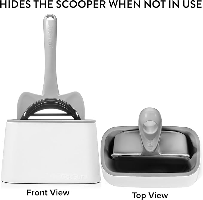 CatGuru Premium Cat Litter Scoop Holder, Scooper Caddy, Scoop Stand Pairs with Any Cat Litter Box and Fits Most Cat Litter Scoops (White)