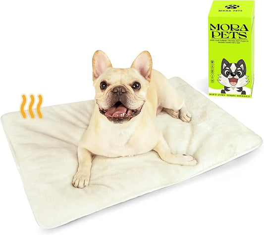 Mora Pets Dog Crate Pad Waterproof Dog Bed Mat Ultra Soft Pet Bed with Removable Washable Cover Anti-Slip Bottom Memory Foam Kennel Pad for Medium Small Dogs 30 x 19 inch Beige