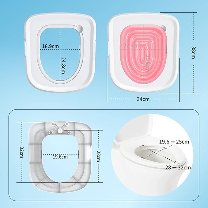 Cat Toilet Training Kit Dog Toilet Trainer Universal Reusable Environmentally Friendly Cat Toilet Pads Pet Toilet Trainer for Pet Cleaning (M-White Tray, 1 Pink Inner Support)