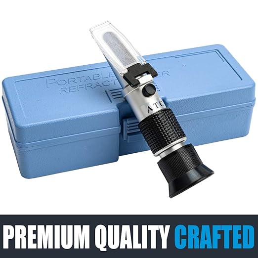 Salinity Refractometer for Seawater and Marine Fishkeeping Aquarium 0-100 Ppt with Automatic Temperature Compensation