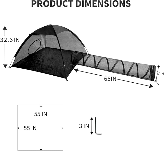 Rest-Eazzzy Cat Tent Outdoor, Pet Enclosure Tent Suitable for Cats and Small Animals, Indoor Playpen Portable Exercise Tent with Carry Bag(Pet Tent& Tunnel) M