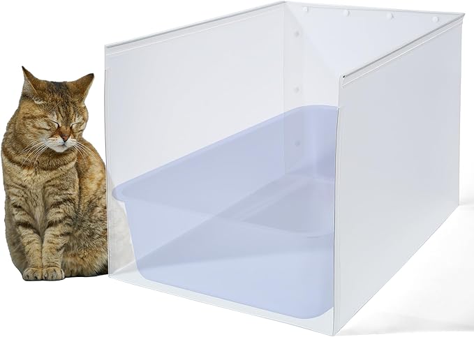 Litter Box Shield, 23.6"x15.7"x15.7"(Height) High Sided Cat Litter Box Pee Shields without Leaking, Foldable Extra Large Cat Litter Box Enclosure Easy Clean