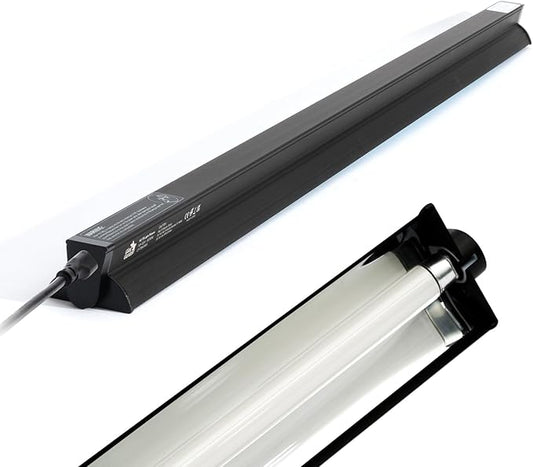 T5 HO UVB Lighting Combo Kit, Reptile Light Fixture with UVB 5.0 Fluorescent Tube Ideal for Tropical Rainforest grasslands and Deserts Such as Lizard Snakes Turtles and Tortoises