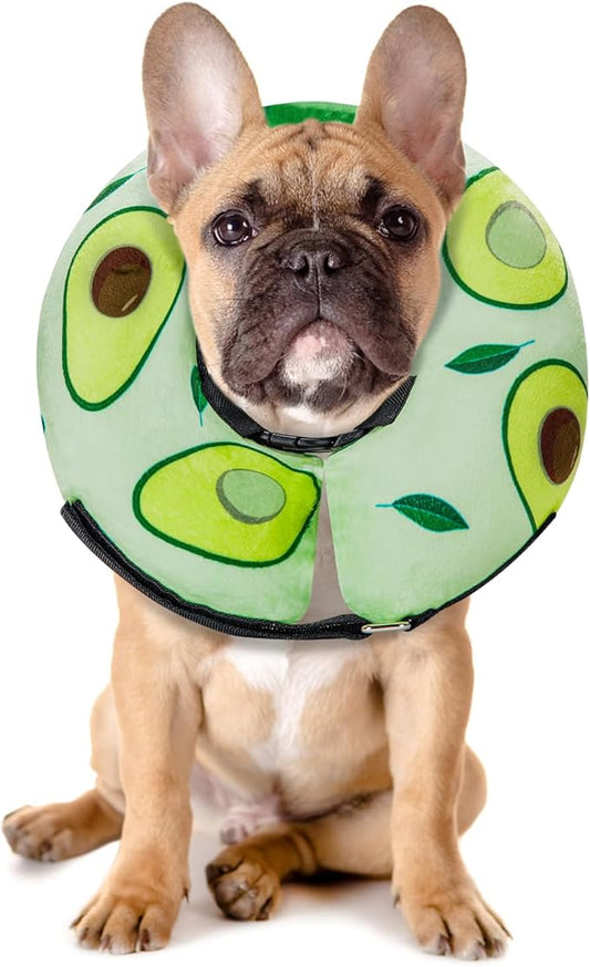 Dog Cone Collar for Small Medium Large Dogs for After Surgery, Pet Inflatable Neck Donut Collar Soft Protective Recovery Cone for Dogs and Cats - Alternative E Collar Does Not Block Vision - Green,M