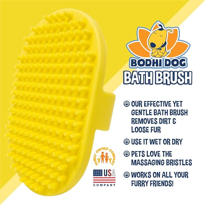 Bodhi Dog Shampoo Brush | Pet Shower & Bath Supplies for Cats & Dogs | Dog Bath Brush for Dog Grooming | Long & Short Hair Dog Scrubber for Bath | Professional Quality Dog Wash Brush