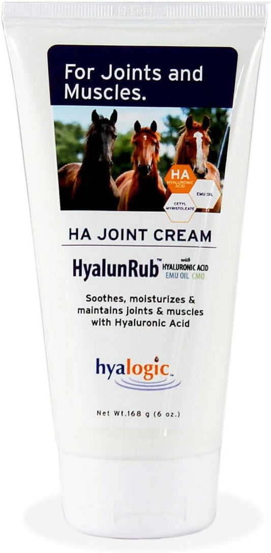 Hyalogic HA Joint Cream for Horses 6 oz Hyaluronic Acid Soothes Equine Joints and Muscles - HyalunRub