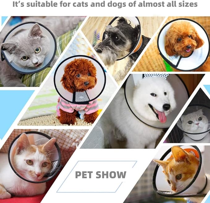 Plastic Pet Recovery Collars & Cones for Dogs and Cats After Surgery Adjustable Dog Neck Cone Surgical Elizabeth E-Collar Prevent Biting and Stop Licking Wound (XS-Neck: 9.0-11.4 in)