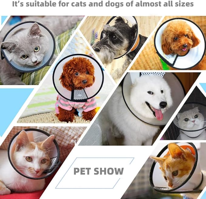 Plastic Pet Recovery Collars & Cones for Dogs and Cats After Surgery Adjustable Dog Neck Cone Surgical Elizabeth E-Collar Prevent Biting and Stop Licking Wound (XXL-Neck: 17.1-19.7 in)