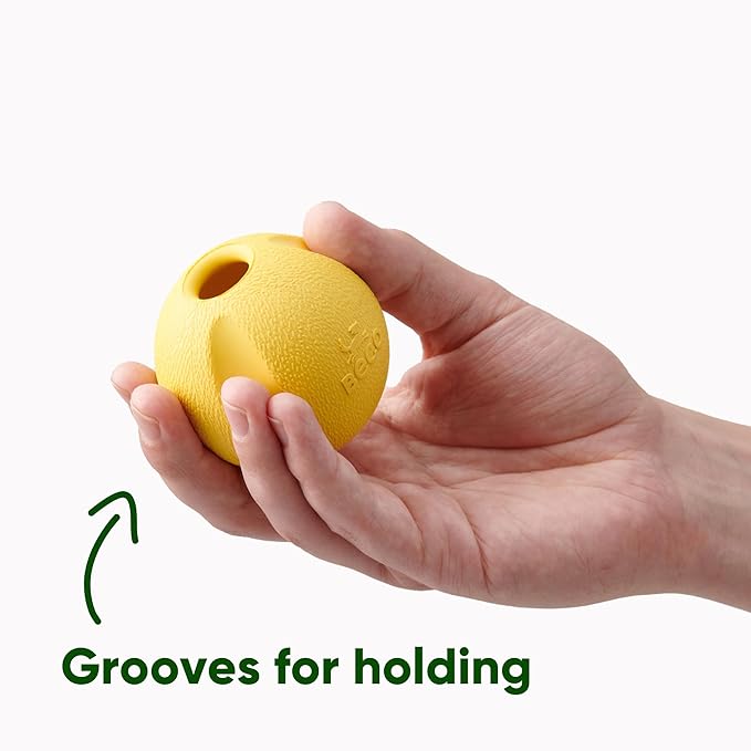 Beco Natural Rubber Outdoor Bouncy Play Ball for Dogs & Puppies, Fetch & Launcher Compatible, Bright Visible Yellow