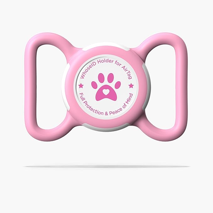 Airtag Dog Collar Holder, Durable & Lightweight Airtag Case, Slide-on Waterproof Protective Air Tag Holder for Dog Collar - for Dogs and Cats (Pink, Large)