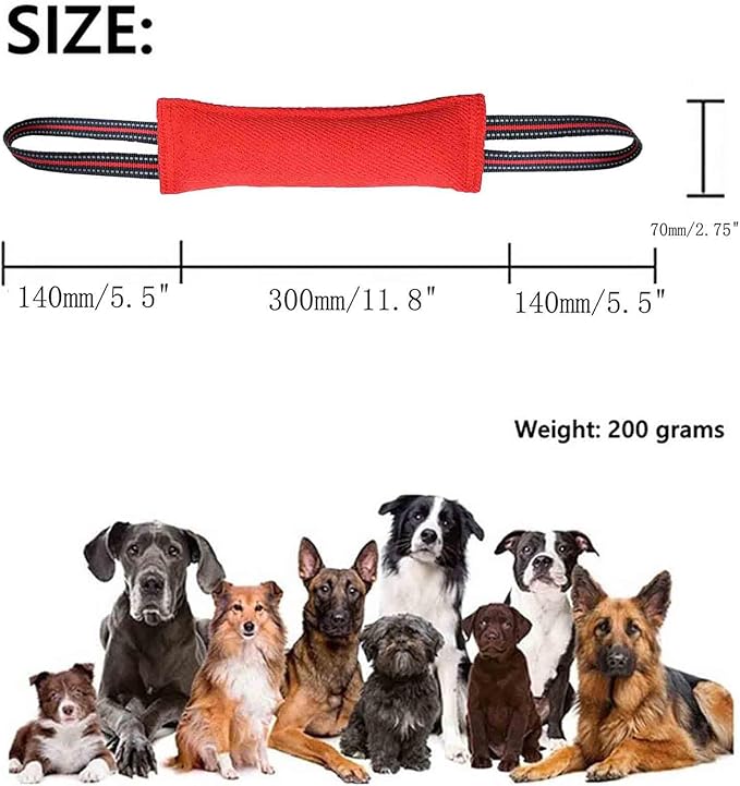 Tug Toy for Dogs with 2 Strong Red Band Handles,Lasting Training Equipment Puppy to Large Dogs Interactive Toy,Best for Tug of War Pull Indestructible Dog Rope Toys.