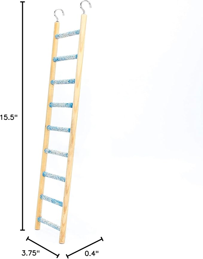 Penn-Plax Bird-Life Trimmer Plus Cement & Wood 9 Step Ladder – Cement Made from Crushed Sea Shells – Great for Small Birds (BA243)