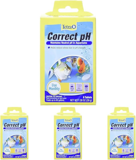 Tetra Correct pH Tablets 8 Count, for aquarium Water (Pack of 4)