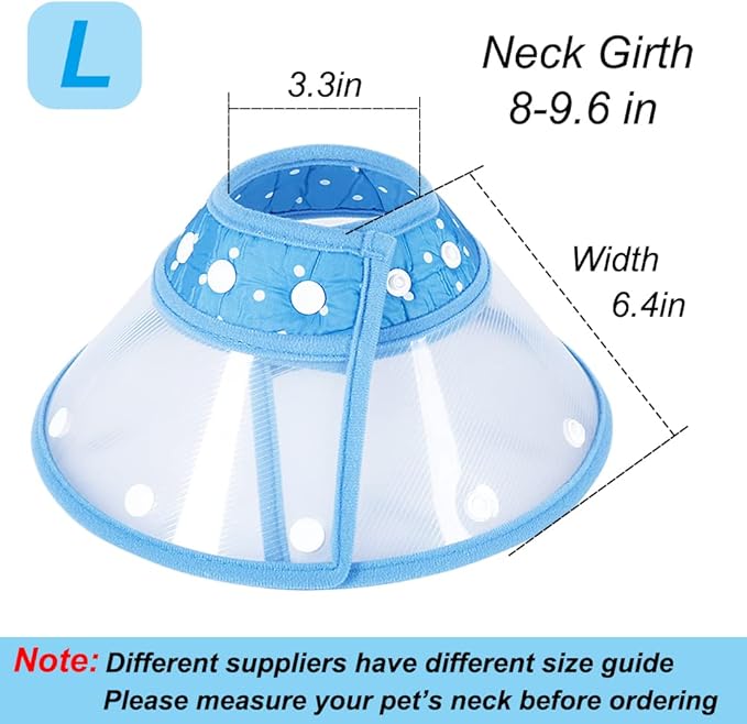 Vivifying Dog Cones for Small Dogs, Adjustable 8-9.6 Inches Soft Lightweight Elizabethan Collar for Small Dogs and Large Cats to Stop Licking Wounds After Surgery(Blue)